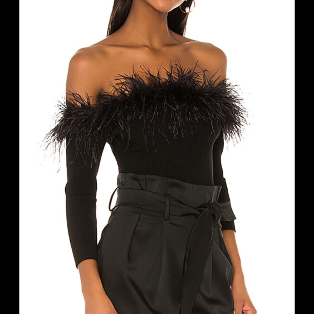 Milly Feather Trim Top